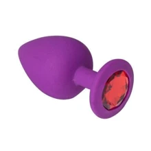 Силиконовая анальная пробка с кристаллом Purple Silicone Ruby (размер S): Для кого Унисекс