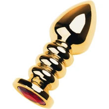 Анальная пробка с кристаллом Toyfa Metal Gold anal plug dark red gem: Для кого Унисекс