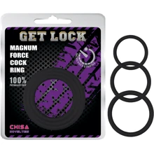 Набор эрекционных колец Chisa Get Lock Magnum Force Cock Ring Black: Производитель CHISA
