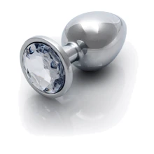 Металлическая анальная пробка Ouch! Heart Gem Silver - Diamond, М: Для кого Унисекс