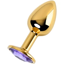 Анальная пробка с кристаллом Metal By Toyfa Gold anal plug amethyst: Для кого Унисекс