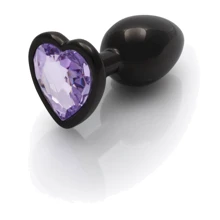 Металлическая анальная пробка Ouch! Heart Gem Gunmetal - Amethyst Purple, S: Для кого Унисекс