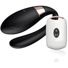 Вібромасажер для пар з пультом дистанційного керування - Boss Series V-Vibe Black USB 7 Function, BS6200003: Для кого для пари
