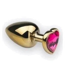 Анальная пробка, Gold Heart Pink-Rhodolite, S: Для кого Унисекс