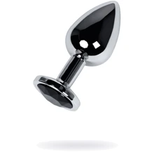 Анальная пробка с кристаллом Toyfa Metal Silver anal plug black gem: Для кого Унисекс