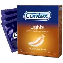 Презервативи латексні з силіконоваю змазкою Contex №3 Lights особливо тонкі: Тип Ультратонкі