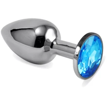 Анальная пробка с кристаллом LoveToy Small Silver Plug Blue: Для кого Унисекс