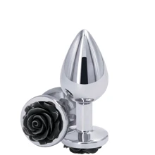 Анальная пробка Ns Novelties - Rose Buttplug M (серебристая с черным): Для кого Унисекс