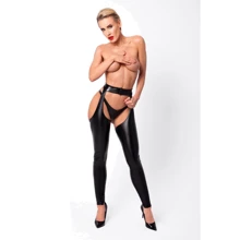 Леггинсы с открытыми бедрами Noir Handmade F323 Rebel wetlook chaps Black, XXL: Для кого Для женщин