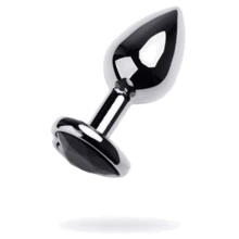 Анальная пробка с кристаллом Metal By Toyfa Silver anal plug black gem: Для кого Унисекс