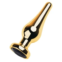 Анальная пробка с кристаллом Toyfa Metal Gold anal plug black gem: Для кого Унисекс