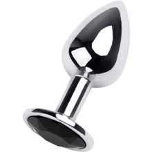 Анальная пробка с кристаллом Metal By Toyfa Silver anal plug black gem: Для кого Унисекс