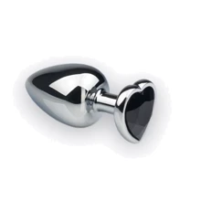 Анальна пробка, Silver Heart Black Diamond, L: Для кого унісекс
