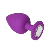 Анальная пробка CRYSTAL Purple Silicone Diamond, M: Для кого Унисекс