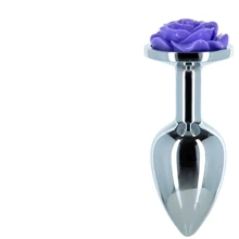 Металлическая анальная пробка LUX Active с розой - Rose Anal Plug - Purple, вибропуля в подарок: Для кого Унисекс