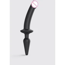 Анальная пробка с дилдо Strap-On-Me Switch Plug-In Semi-Realistic Dildo Black - S: Для кого Унисекс