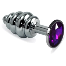Анальная пробка с кристаллом LoveToy Silver Spiral Plug Purple: Для кого Унисекс
