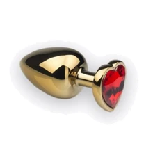 Анальная пробка, Gold Heart Ruby, L: Для кого Унисекс