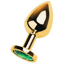 Анальная пробка с кристаллом Toyfa Metal Gold anal plug green gem: Для кого Унисекс