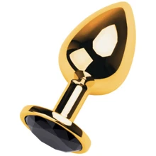 Анальная пробка с кристаллом Toyfa Metal Gold anal plug black gem: Для кого Унисекс