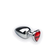 Анальная пробка CRYSTAL Silver Heart Ruby, M: Для кого Унисекс