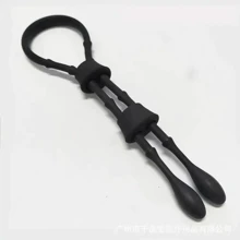 Силиконовое лассо на пенис с двумя фиксаторами SKN-LS003 Black: Производитель SKN