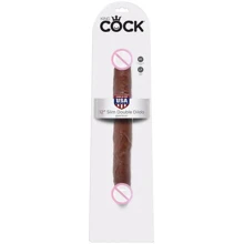 Двойной фаллоимитатор King Cock 12" Slim Double Dildo, 30x3.3 см, коричневый: Назначение Для двойного проникновения