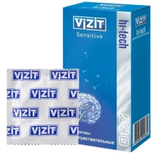 Презервативи латексні VIZIT HI-TECH Sensitive надчутливі №12: Тип Для натуральных ощущений