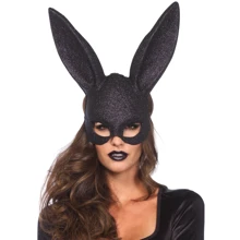 Сверкающая маска кролика Leg Avenue Glitter masquerade rabbit mask Black: Для кого Унисекс