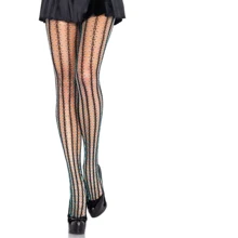 Колготки в сеточку Leg Avenue - Thorn Net Contrast Pantyhose O/S (черные с голубым): Для кого Для женщин