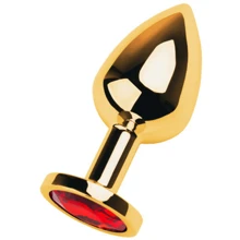 Анальная пробка с кристаллом Toyfa Metal Gold anal plug red gem: Для кого Унисекс