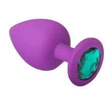 Силиконовая анальная пробка с кристаллом Purple Silicone Emerald (размер M): Для кого Унисекс