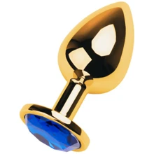 Анальная пробка с кристаллом Toyfa Metal Gold anal plug blue gem: Для кого Унисекс