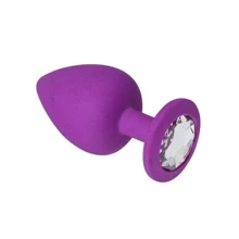 Силиконовая анальная пробка с кристаллом Purple Silicone Diamond (размер S): Для кого Унисекс