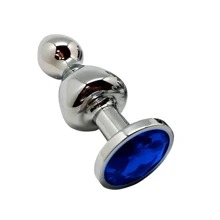 Анальная пробка Wooomy Lollypop Double Ball Metal Plug Blue L: Для кого Унисекс