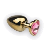 Анальна пробка, Gold Heart Pink Topaz, L: Для кого унісекс