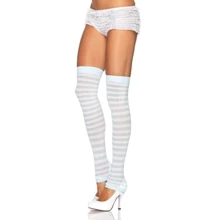Гетры Leg Avenue - Opaque Stripe Leg Warmer, O/S (белые с голубым): Для кого Для женщин