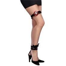 Подвязка с черепом Rubies - Skull & Rose Leg Garter (черная): Для кого Для женщин