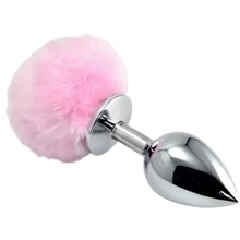 Анальная пробка с хвостиком LoveToy Large Silver Plug+Pompon: Для кого Унисекс