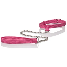 CalExotics Tickle Me Pink Collar w Leash - дизайнерский ошейник с поводком: Производитель California Exotic Novelties