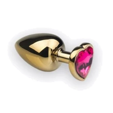 Анальная пробка, Gold Heart Pink-Rhodolite, L: Для кого Унисекс