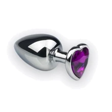Анальна пробка, Silver Heart Amethyst, L: Для кого унісекс