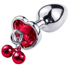 Анальна пробка з кристалом і дзвіночком Silver Heart RED (розмір M): Для кого унісекс