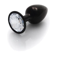 Металлическая анальная пробка Ouch! Heart Gem Gunmetal - Diamond, S: Для кого Унисекс