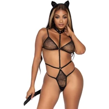 Эротический костюм кошки Leg Avenue Roleplay Sex Kitten One size Black: Для кого Для женщин