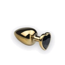 Анальная пробка, Gold Heart Black Diamond, L: Для кого Унисекс