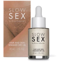 Сухое масло-шиммер для волос и тела Bijoux Indiscrets Slow Sex Hair and skin shimmer dry oil: Тип Масло