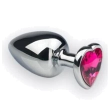Анальная пробка, Silver Heart Pink-Rhodolite, M: Для кого Унисекс