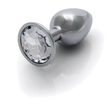 Металлическая анальная пробка Ouch! Heart Gem Silver - Diamond, S: Для кого Унисекс