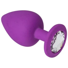 Анальная пробка CRYSTAL Purple Silicone Diamond, L: Для кого Унисекс